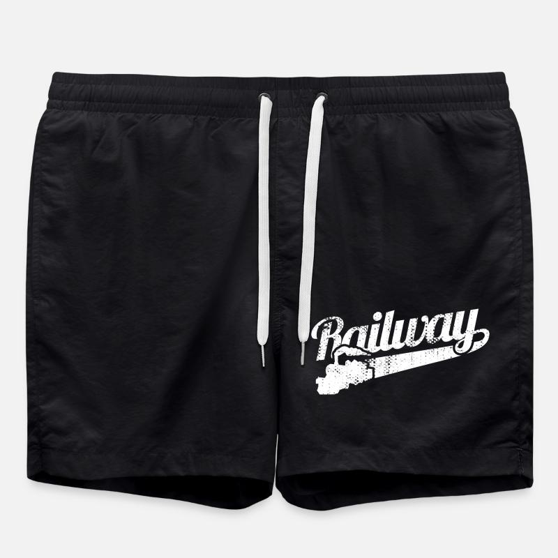 Liebe zur Eisenbahn - Badeshorts - Schwarz