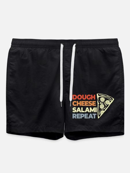 Lustiger Pizza Spruch - Badeshorts - Schwarz