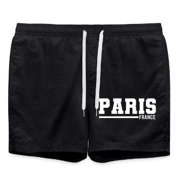 Paris | France - Short de bain - noir - Devant - AI Model Male 185 light (185cm)