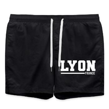 Lyon | France - Short de bain - noir - Devant - AI Model Male 185 light (185cm)
