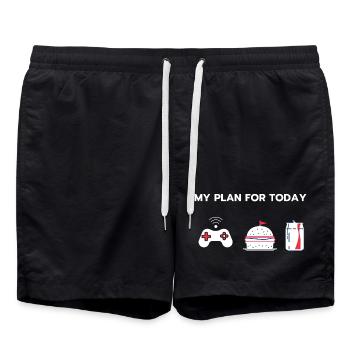 My plan for today - Gaming - Short de bain - noir - Devant - AI Model Male 185 light (185cm)