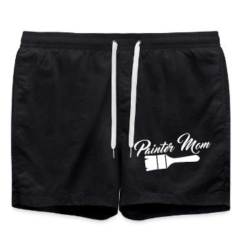 Maler Mutter - Badeshorts - Schwarz - Vorne - AI Model Male 185 light (185cm)