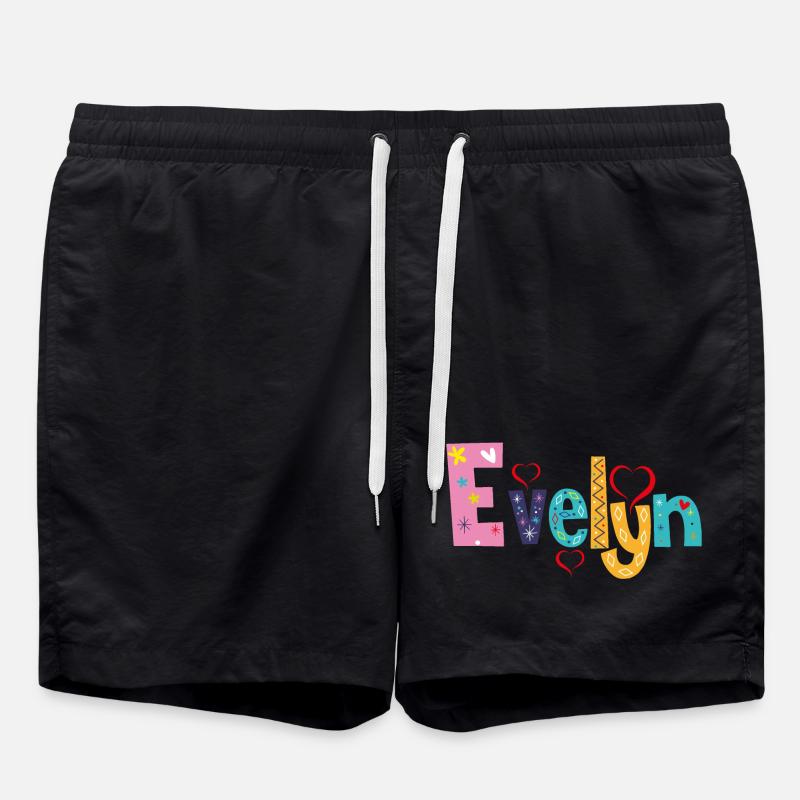 Nom personnalisé d’Evelyn - Short de bain - noir