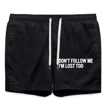 Don t follow me i m lost too - Badeshorts - Schwarz - Vorne - AI Model Male 185 light (185cm)