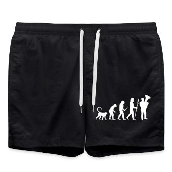 Development of the tuba player - Swim Trunks - black - Front - AI Model Male 185 light (185cm)