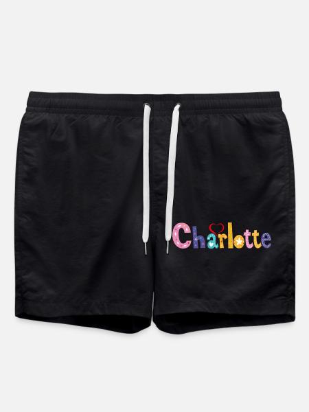 Charlotte Family Charlotte Name Custom Birthday - Swim Trunks - black