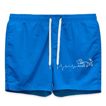 Heartbeat Santa Sleigh Art - Swim Trunks - cobalt blue - Front