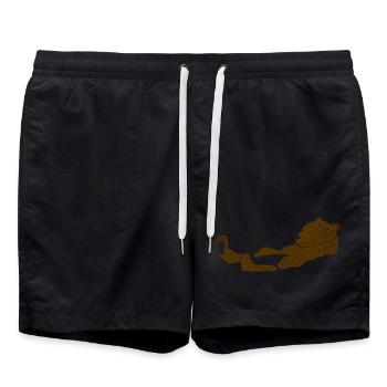 Lion Relaxation Silhouette Design - Short de bain - noir - Devant - AI Model Male 185 light (185cm)