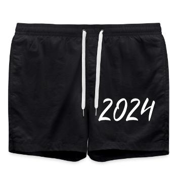2024 blanc Réveillon du Nouvel An noir - Short de bain - noir - Devant - AI Model Male 185 light (185cm)
