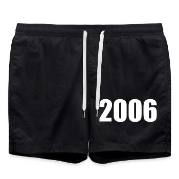 2006 Birthday Template Personalize Design - Swim Trunks - black - Front - AI Model Male 185 light (185cm)