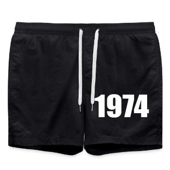 1974 Birthday Template Personalize Design - Swim Trunks - black - Front - AI Model Male 185 light (185cm)