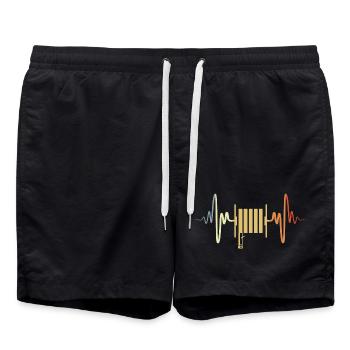 Tuyau d’incendie rétro Heartbeat - Short de bain - noir - Devant - AI Model Male 185 light (185cm)