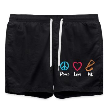 Peace Dear Veterinarian - Swim Trunks - black - Front - AI Model Male 185 light (185cm)