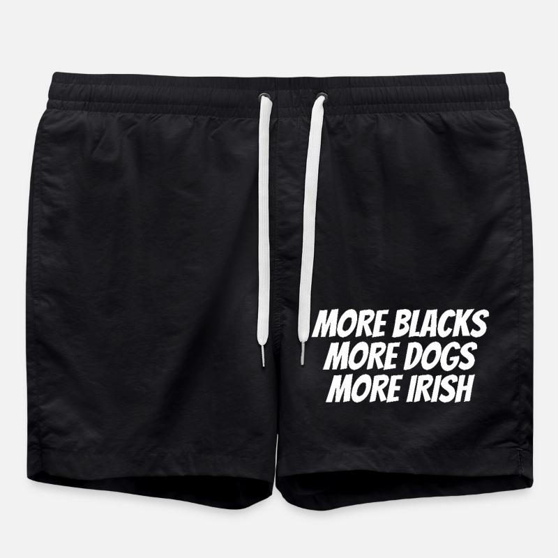 White Text Designs - Swim Trunks - black