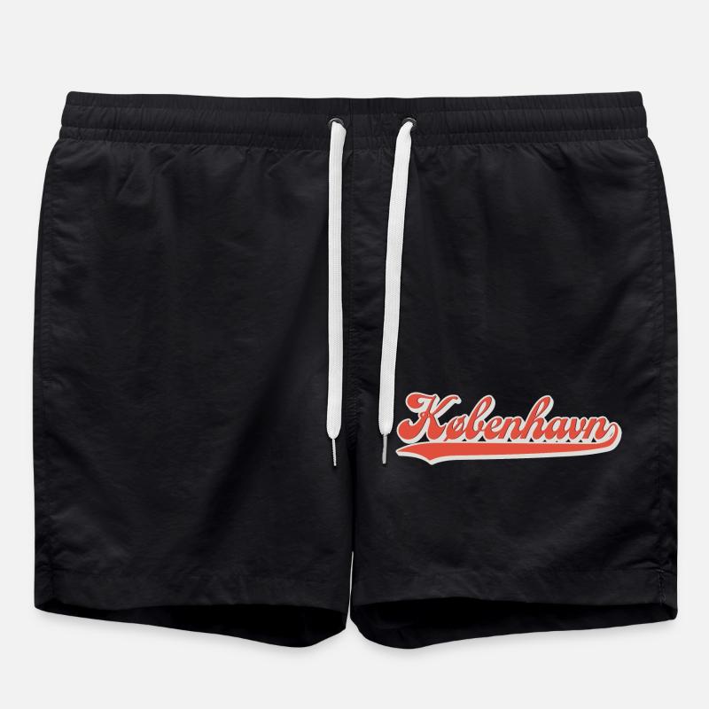 København Lettering Retro Logo - Swim Trunks - black
