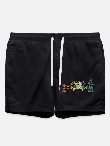 Firefighter Fire Brigade DNA DNA - Swim Trunks - black