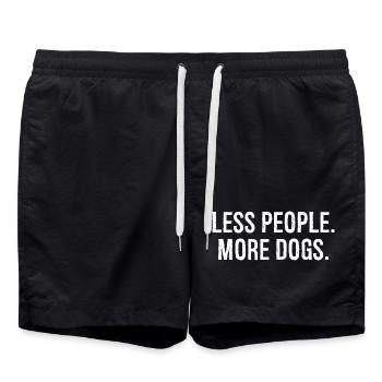 Weniger Menschen Mehr Hunde Lustiges Shirt - Badeshorts - Schwarz - Vorne - AI Model Male 185 light (185cm)