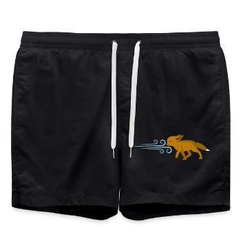 Le renard et le vent - Short de bain - noir - Devant - AI Model Male 185 light (185cm)