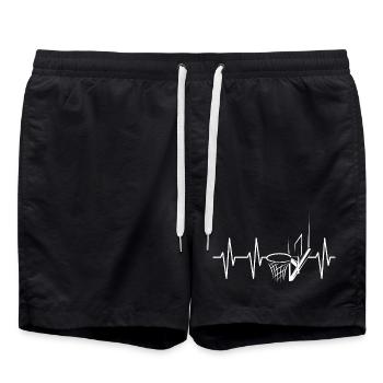 panier de basket-ball pulse heartbeat streetball icône - Short de bain - noir - Devant - AI Model Male 185 light (185cm)