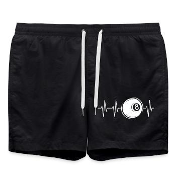 Herzschlag Billard Pool 8 ball Kugel Puls Symbol - Badeshorts - Schwarz - Vorne - AI Model Male 185 light (185cm)