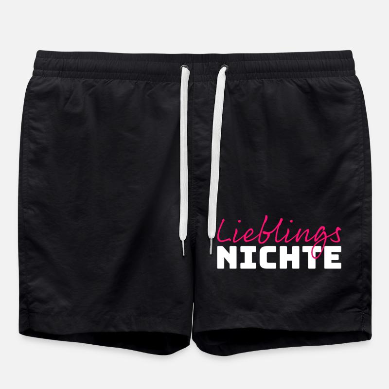 Lieblingsnichte Tshirt pink white - Badeshorts - Schwarz