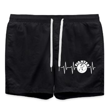 Herzschlag Symbol Kampfsport Puls Fighter icon - Badeshorts - Schwarz - Vorne - AI Model Male 185 light (185cm)