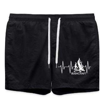 Bushcraft Heartbeat Pulse Survie au feu en plein air - Short de bain - noir - Devant - AI Model Male 185 light (185cm)
