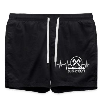 Bushcraft heartbeat icône pulsation forêt hache survie - Short de bain - noir - Devant - AI Model Male 185 light (185cm)