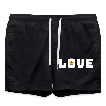 Love Star Rainbow white lgbt csd tshirt - Swim Trunks - black - Front - AI Model Male 185 light (185cm)