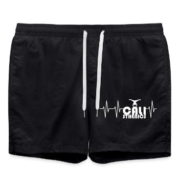 Calisthenics Handstand Sport Entraînement Symbole Pulse - Short de bain - noir - Devant - AI Model Male 185 light (185cm)