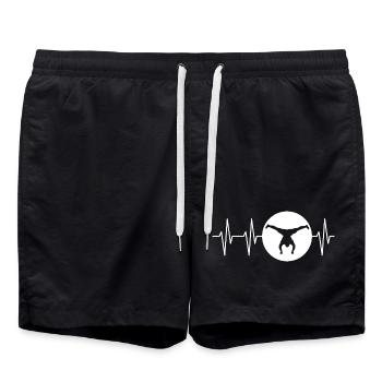 battement de cœur équilibre sur les mains gymnastique gymnastique icône pouls - Short de bain - noir - Devant - AI Model Male 185 light (185cm)
