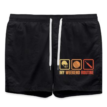 Ma routine du week-end - Short de bain - noir - Devant - AI Model Male 185 light (185cm)