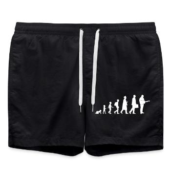 From child to guitarist - Swim Trunks - black - Front - AI Model Male 185 light (185cm)