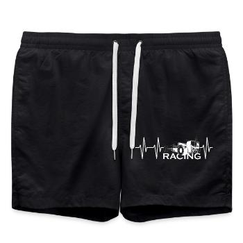 Puls formula sketch Herzschlag Racing Autos Race - Badeshorts - Schwarz - Vorne - AI Model Male 185 light (185cm)