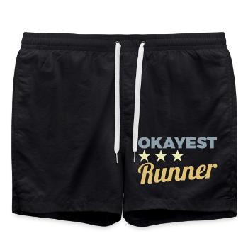 Okayest Runner - Swim Trunks - black - Front - AI Model Male 185 light (185cm)