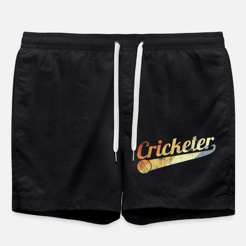 Retro Cricketer - Swim Trunks - black