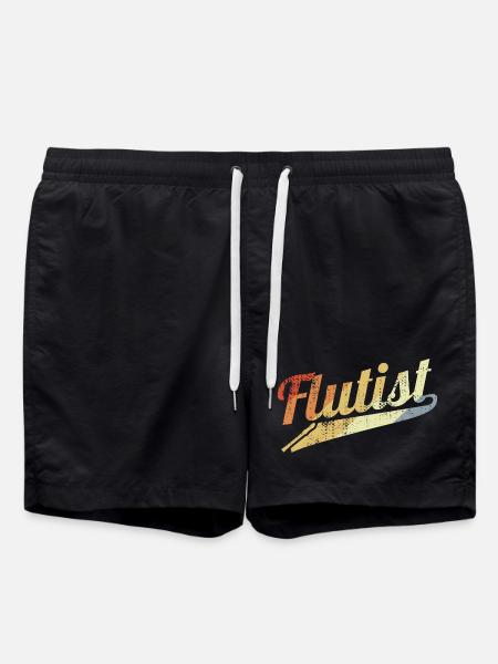 Retro Flutist - Swim Trunks - black