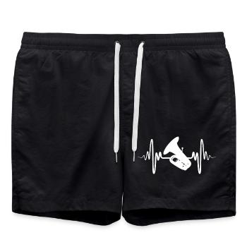 Tuba Heart Line - Swim Trunks - black - Front - AI Model Male 185 light (185cm)