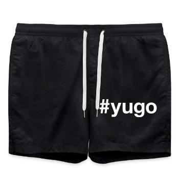 YUGO Yougoslavie Hashtag - Short de bain - noir - Devant - AI Model Male 185 light (185cm)