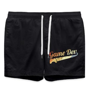 Vintage Game Developer - Swim Trunks - black - Front - AI Model Male 185 light (185cm)