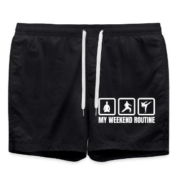 Week-end de karaté - Short de bain - noir - Devant - AI Model Male 185 light (185cm)