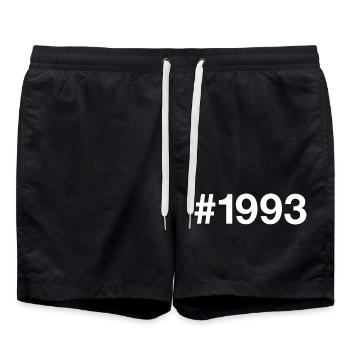 1993 Born 33 years old 33rd birthday - Swim Trunks - black - Front - AI Model Male 185 light (185cm)
