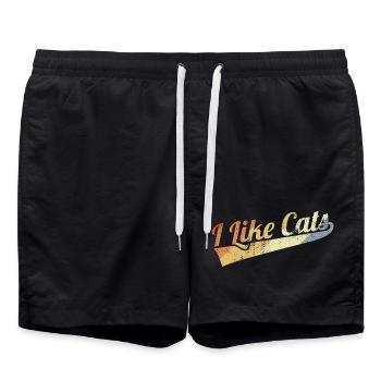I Like Cats - Swim Trunks - black - Front - AI Model Male 185 light (185cm)