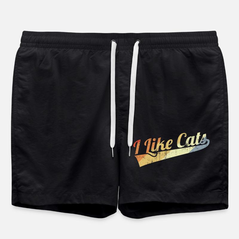 I Like Cats - Badeshorts - Schwarz