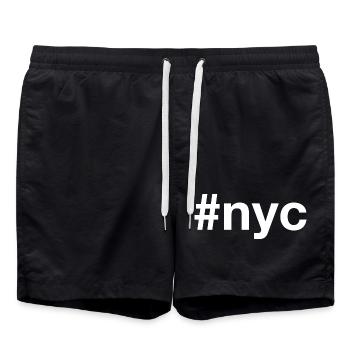 NYC Hashtag - Swim Trunks - black - Front - AI Model Male 185 light (185cm)