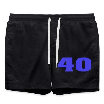 40. 40 ANS. 40e ANNIVERSAIRE. ANNIVERSAIRE 40 ANS. - Short de bain - noir - Devant - AI Model Male 185 light (185cm)