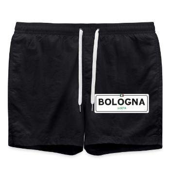 Panneau toponymique de Bologne - Short de bain - noir - Devant - AI Model Male 185 light (185cm)