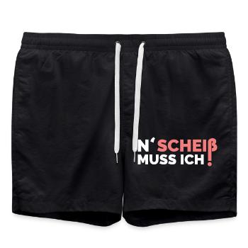 n scheiß muss ich lustige sprüche symbol icon - Badeshorts - Schwarz - Vorne - AI Model Male 185 light (185cm)