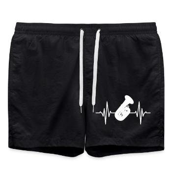 Tuba Player Heartbeat - Swim Trunks - black - Front - AI Model Male 185 light (185cm)
