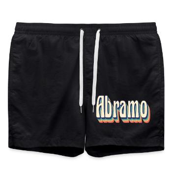 Abraham T-Shirt Retro Vintage Stil Geschenkidee - Badeshorts - Schwarz - Vorne - AI Model Male 185 light (185cm)
